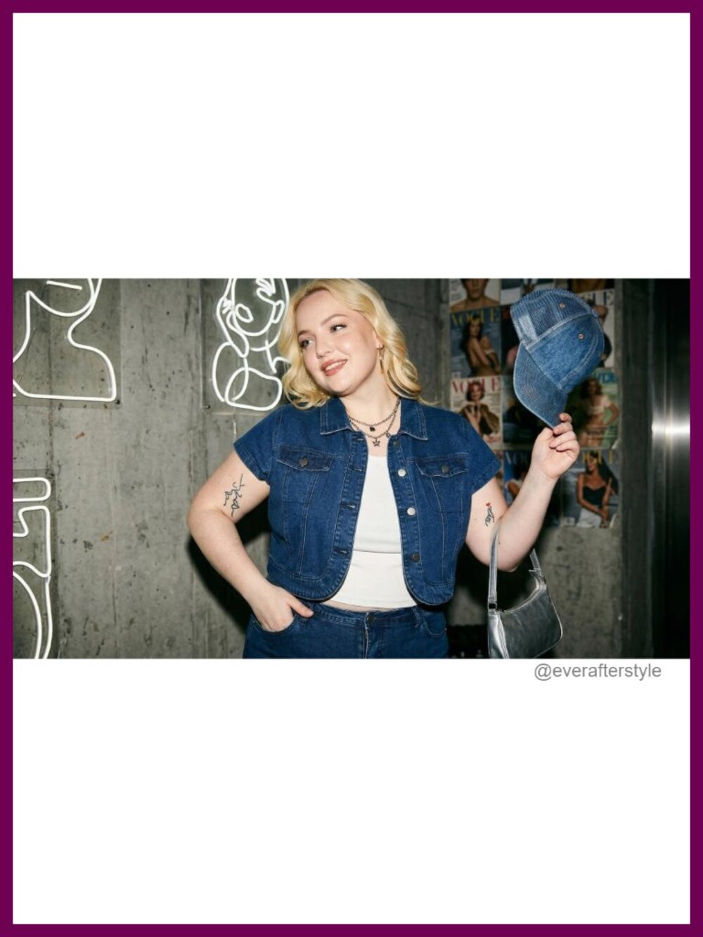 Plus Size Cropped Denim Jacket Button Down Y2K Streetwear Short Sleeve - Picture 6 of 6